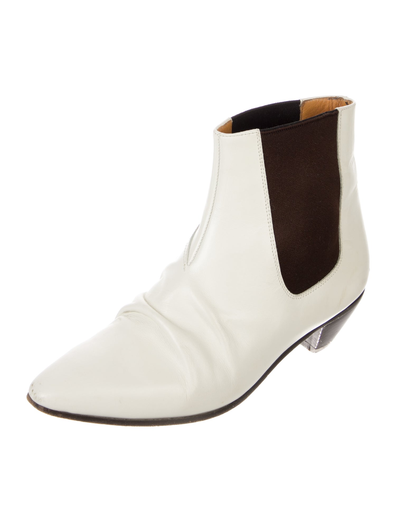 Celine Leather Colorblock Pattern Chelsea Boots